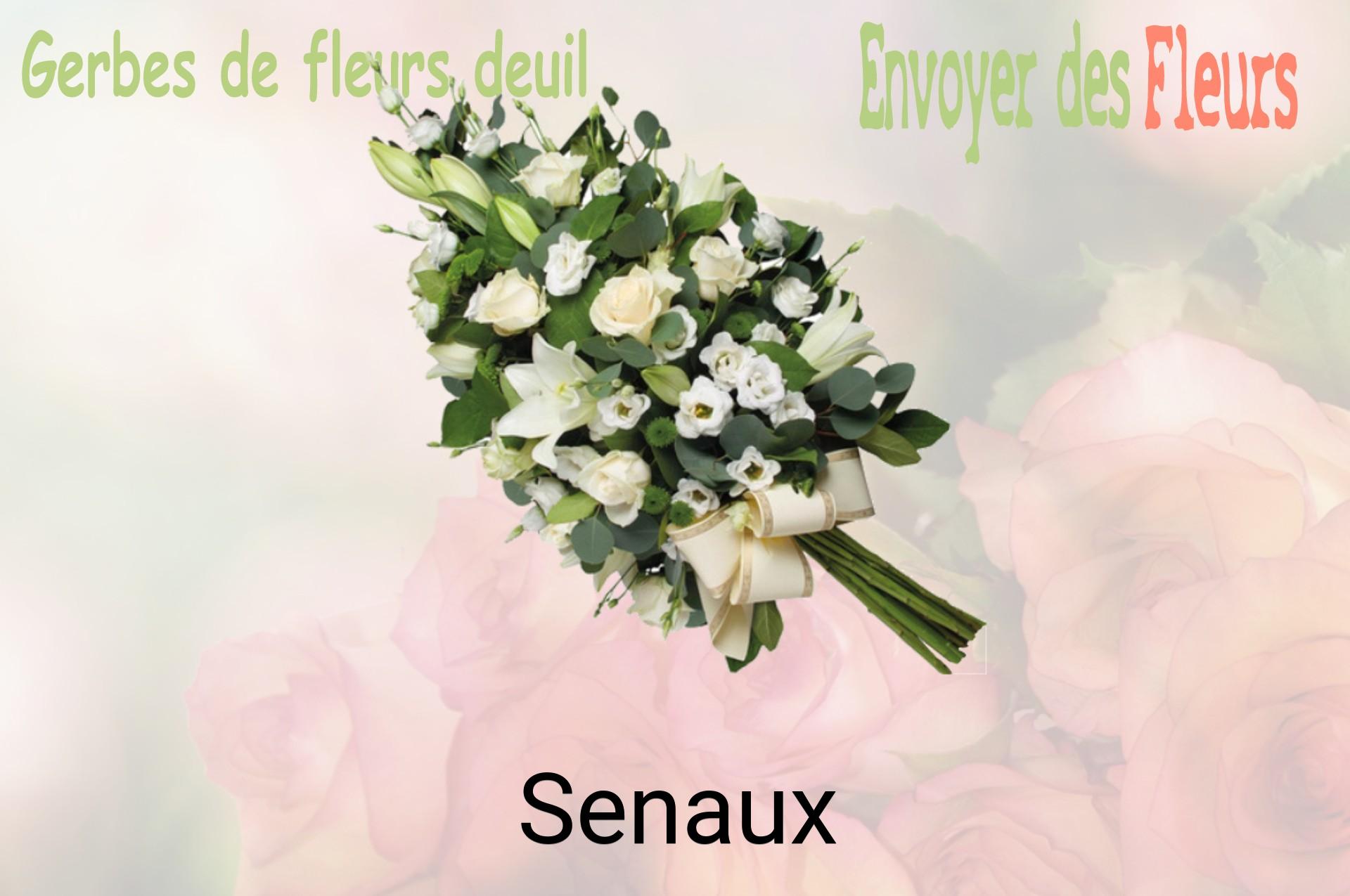 Gerbe de fleurs de deuil livrée à Senaux